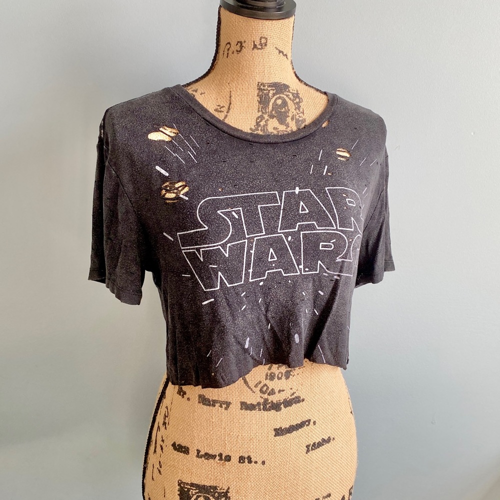 Distressed Star Wars graphic Crop Top Tee